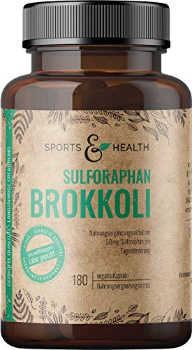 Brokkoli Kapseln - 180 Sulforaphan Kapseln Hochdosiert - Vegan - Ohne Füllstoffe - Abgefüllt In Deutschland - Aus Brokkoli Extrakt - Sulphoraphan Broccoli Extract