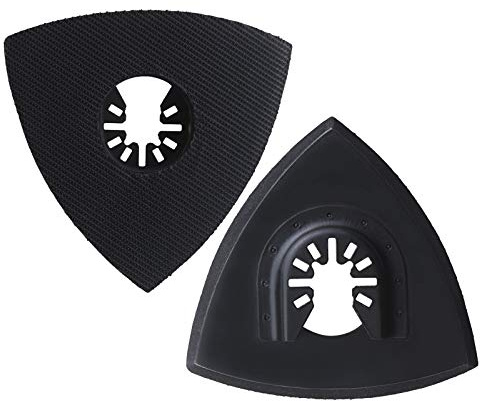Be In Your Mind 2 stk. Oszillierende Dreieckige Multitool Schleifpads 90 mm Klettpads mit Klettverschluss kompatibel mit Dewalt Stanley Bosch Makita