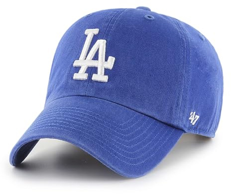 47 Los Angeles Dodgers MLB Clean Up Gorra de béisbol unisex, ajustable, logo blanco, azul real