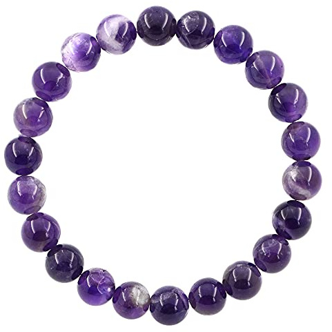 Ouubuuy Bracelet Amethyste Pierre Naturelle Lithotherapie Bracelet Perles Femme en 8mm