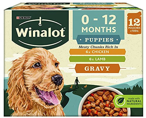 WINALOT Meaty Chunks Puppy Mixed in Gravy Wet Dog Food 12x100g