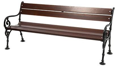 Banc de jardin en fonte 0109 - Pour terrasses, balcons, meubles de jardin - 155 x 69 x 40 cm - Palissandre