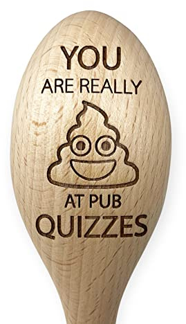 Novelty Pub Quiz Wooden Spoon Trophy Gift Loser Booby Prize