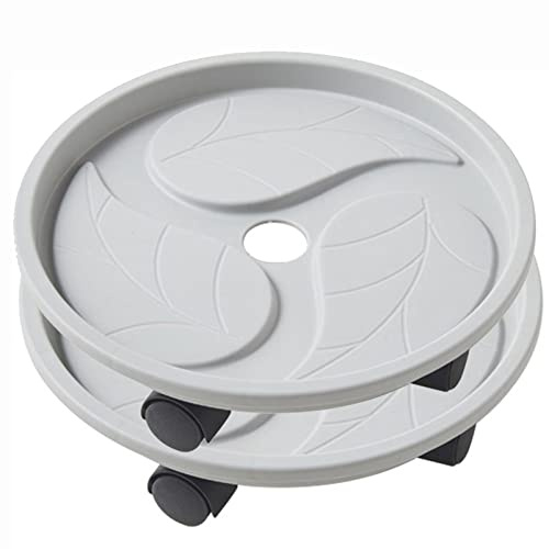 QIAOH Pflanzenroller Witterungsbestaendig Diameter 20cm, Pflanzenroller Aubenbereich Rund, Rollbrett Pflanzen, Untersetzer Blumentopf FüR Den Innen, Sowie AußEnbereich