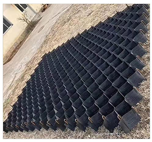 QWEASDF 5 cm/2 in HDPE-Geogitter, Durchlässiges Bodengitter, Kiesgitter, Kiesmatten, Bodenwabe Geoweb, für Hangauffahrten, Gärten, Parkplätze, Waben-Geocell,5 * 10m(16.4 * 32.81ft)