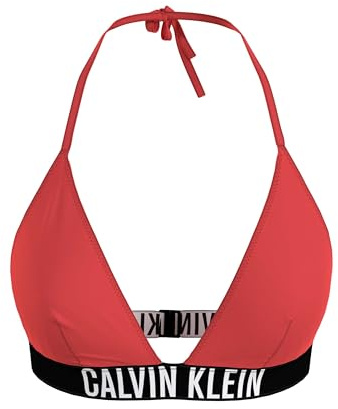 Calvin Klein Damen Triangel Bikini Oberteil ohne Bügel, Orange (Bright Vermillion), L