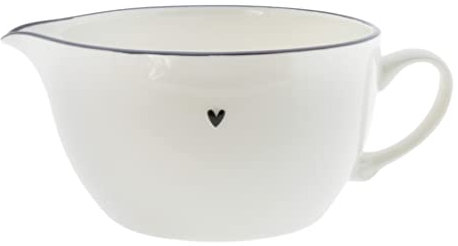 Bastion Collections Mix Bowl Heart Keramik weiß schwarz D15cm H9cm Mixschale Keramikgeschirr gedeckter Tisch