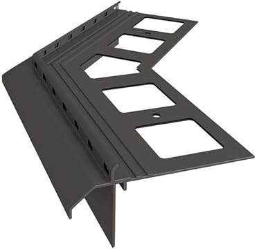 Renoplast® Aluminium Ecke 135° für Traufprofil K20R Graphit | Fertigstellung von Terrassen und Balkonen | Harzböden | Wasser ablaufsysteme Winkelprofil | Korrosionsschutz Balkonprofile