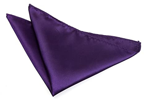 Mens Dark Purple Hanky Handkerchief Pocket Square Plain Satin Solid Wedding Accessory