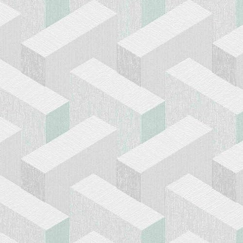 Erismann Tapete | Kollektion Collage | 10382-35 | Vliestapete | Muster/Motive | 0.53 x 10.05 m | Grün | Wohnzimmer | Flur | Büro | Küche | Wohnräume