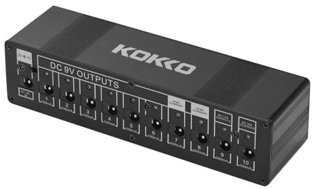YIWENG -Kompaktgitarreneffekt-Netzteilverteiler 10 isolierte DC-Ausgänge 9V / 12V / 18V mit Kurzschluss- / Überstromschutz-Metallgehäuse,Guitar Pedal Power Supply