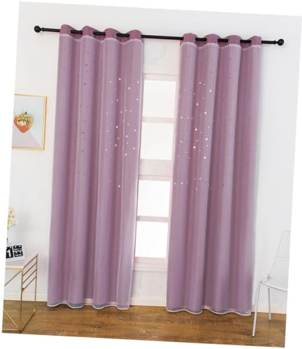 WOFASHPURET 1stück Romantischer Doppel-Layer Sternen Vorhang Für Kinderzimmer Hochwertige Lichtundurchlässige Gardine Modern Und Elegant Für Schlafzimmer Und Wohnzimmer