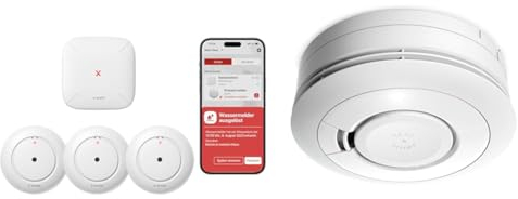 X-Sense Smart Wassermelder mit Batterie & Ei Electronics Ei650 Rauchwarnmelder, Rauchmelder, Stand-Alone-Gerät mit Batterie für 10 Jahre, Testsieger Stiftung Warentest, weiß
