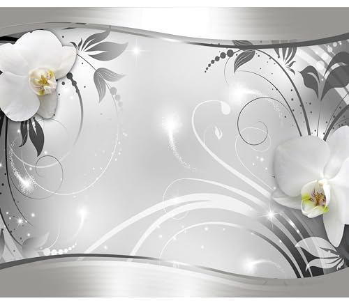 murando - Vlies Fototapete Blumen 450x315 cm - Foto Tapete Schlafzimmer Wohnzimmer Moderne Vliestapete XXL Wandtapete Motivtapeten Bildtapete 3d Effekt Wand Dekoration – Weiß Orchidee b-A-0078-a-b