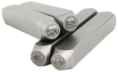 Metallstempel-Set mit Hundemotiven, 3 x 6 mm, 2/4 Stück, für Paare, Hunde, Stanzwerkzeug zum Stempeln von Metall, Leder, Holz, Bastelbedarf