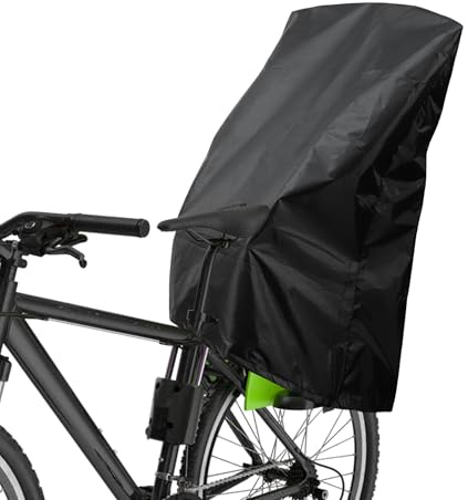 X AUTOHAUX Child-Bike Seat Rain Cover Waterproof 210D Oxford Black 1 Pc | Bicycle Waterproof Canopy Cover, Windshield Cover, for Rear Child-Seat