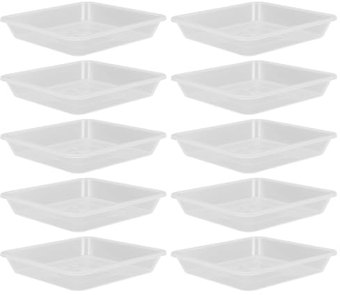 Milisten Sottovaso Quadrato 6 Pollici Vassoio Antigoccia per Piante da Interno E Terrazzo in Plastica Resistente Base di Raccolta Acqua per Bonsai E Fioriere