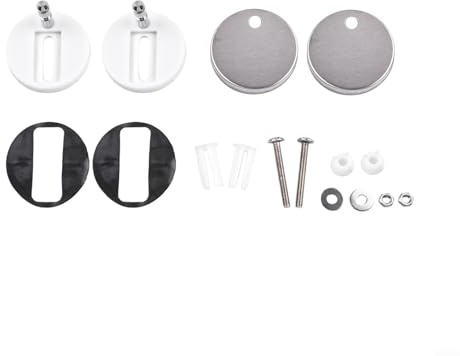 Lot de 2 charnières de rechange en acier inoxydable pour abattant de WC Installation facile 55 mm