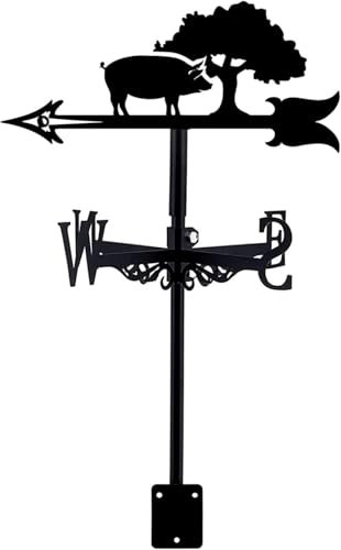 TIECHUINIUB Exquisite Metall-Wetterfahne, Ornament, Metall-Wetterfahne, Wildschwein-Wetterfahne, Edelstahl, Windtrichtungsanzeige für den Außenbereich, Eisendach, Garten, Outdoor, Hof, Dekoration