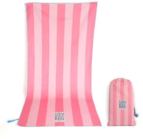 Ponette – Toalla Microfibra | 2 Colores | XXL 180x90cm | con Bolsa y de Secado Rápido | Ideal para Piscina, Gimnasio, Sauna, Viaje y Playa | Marca Española (Rosa Claro)
