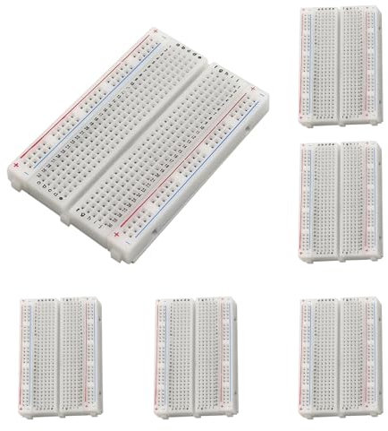 6Pcs Breadboard 400 Point Solderless Prototype PCB Board Kit for Proto Shield Distribution Connecting Blocks for Arduino (6 * 400)