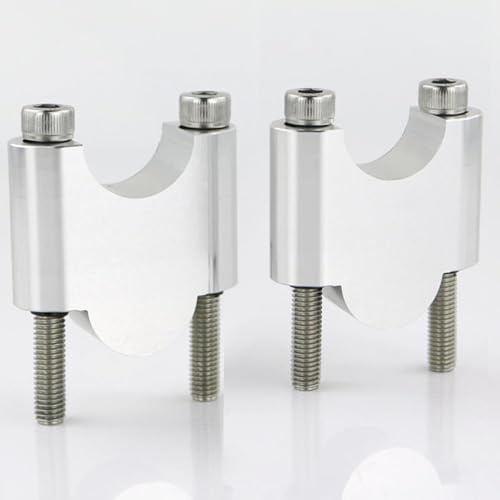 28 mm 1 1/8 de Pouce d'ésileurs de Guidon Montage de Barre de Graisse pour Compatible avec 390RR 400RR 450RR 498RR SM700 Brixton Crossfire 500 X MOTOBYCLES(Silver Riser 40mm)