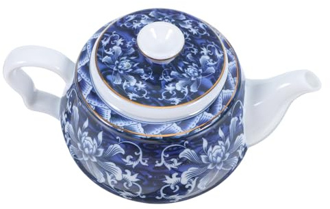 VINTORKY Théière Porcelaine Bleue Et Blanche Vintage Pot à Thé Céramique Avec Filtre Intégré Décor De Bureau Et Maison Artisanat Raffiné Pour Usage Quotidien
