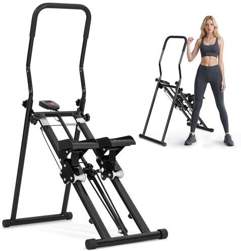 BODIOO Stair Stepper for Home Gym, Stair Climber with Adjustable Handlebar & Dual Incline Pedals, Compact Folding Cardio Exercise Climber for Full-Body Workout