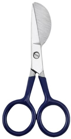 Cisailles à tapis | Ciseaux à bec de canard de 4,72 pouces avec lame en acier inoxydable | Outils à main de cisailles à tapis tuftés à poignée incurvée pliée pour poinçonner les à poils de