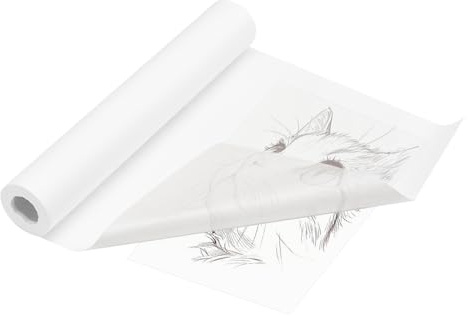 Holtrae 30cm x 50m Transparentpapier Rolle,Schnittmusterpapier,Weißes transparentes Pauspapier,Malpapier Rolle für Zeichnen Skizzieren Verpacken Ostergeschenke