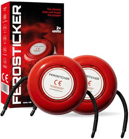 FEROSTICKER Small Automatic Fire Extinguisher - Compact, Non-Toxic & Maintenance-Free Fire Protection for Ships, Large Electric Panels, Tractors, Harvesters, Industrial Machinery (2 Pack)