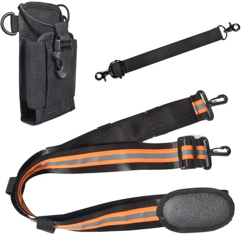 YNIBST Walkie Talkie bärsats, MOLLE radioväska med reflekterande axelrem och svängskyddsrem, kompatibel med Motorola, Baofeng, Kenwood tvåvägsradio