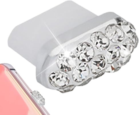Charging Port Crystal Plug - Dustproof Rhinestone Charging Port Charm Cover | Type-C Dust Cover for Mobile Phone, Protective Contact, Phone Accessories, Stylish Charging Port Cover