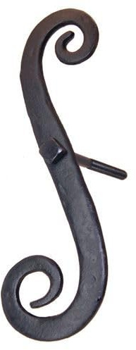 VAN DYKE'S RESTORERS Classic 8 1/2 Inch Shutter Dog — Flat Black, Cast Iron S-Shaped Shutter Dog with 4 1/2 Lag Screw, Reversible for Right or Left-Hand Use