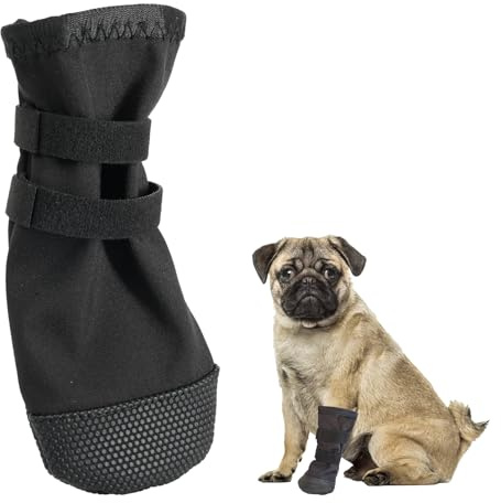 JiaHeHe Calzini antiscivolo per cani, scarpe per cani feriti, stivaletti morbidi e regolabili, scarpe per cani con suola resistente, protezione per leccare le zampe del cane (S)