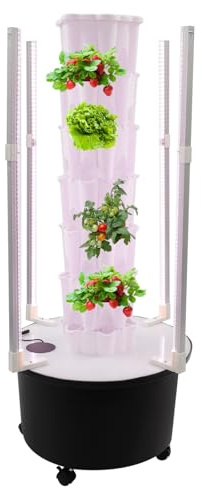 FENGLY Kit tour hydroponique, 6 étages, 36 trous, tour hydroponique, système de culture de jardin, avec pompe d'hydratation et réservoir d'eau de 40 l, système de culture hydroponique pour fruits et