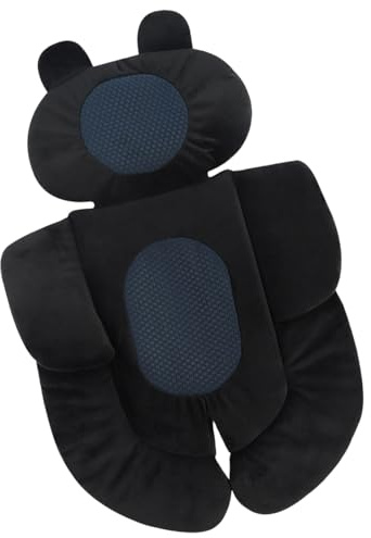 1 almohadilla de asiento de bebé de algodón transpirable con base y absorción de impactos para recién nacidos, lavable a máquina, antideslizante, almohadilla de asiento para cochecitos