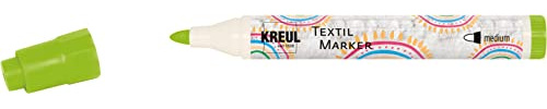 KREUL 90765 - Textil Marker medium, vert clair, avec grande pointe en fibre résistante, épaisseur de trait d'environ 2 à 4 mm, crayon de peinture pour tissus et textiles clairs