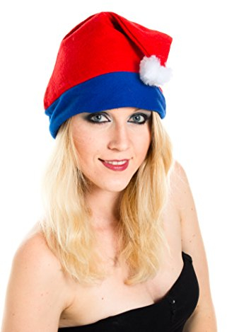 Ciffre Weihnachtsmütze Nikolausmütze Santa Xmas Mütze Rot Blau Schlicht Nikolaus Neu