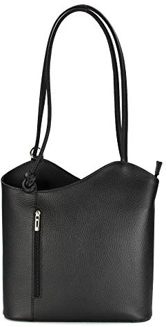 Belli italienische Ledertasche Backpack Classic 2in1 Damen Rucksack Leder Handtasche made in italy Schultertasche - 28x28x8 cm (B x H x T)