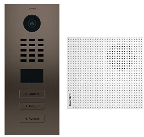 DoorBird - KIT D2103BV + A1061W - portier vidéo IP 3 Sonnettes + Carillon Bronze
