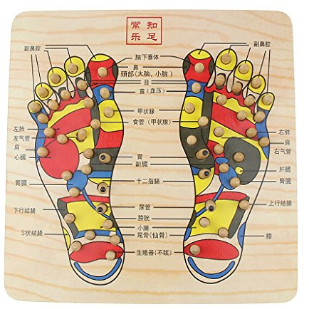 Tubayia Holz Fußmassage Board Fußmassagegerät Acupoint Mat Fußmassagematte Fussmassage Pad