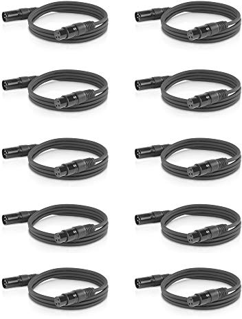 ETEC Professional 10x XLR Audio Kabel 20m - Mikrofonkabel, DMX Kabel, Symmetrische XLR Kabel für Musik, Lichttechnik, und DJ-Equipment