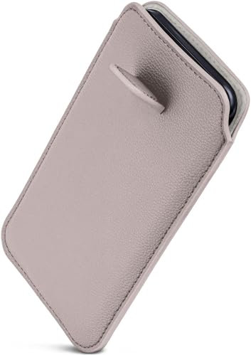 ONEFLOW Liberty Case für iPhone 11 Handy Einsteckhülle mit Rückzugfunktion, PU Leder Handytasche, Schutzhülle mit Lasche, Sleeve Etui Hülle zum Einstecken, Hellgrau