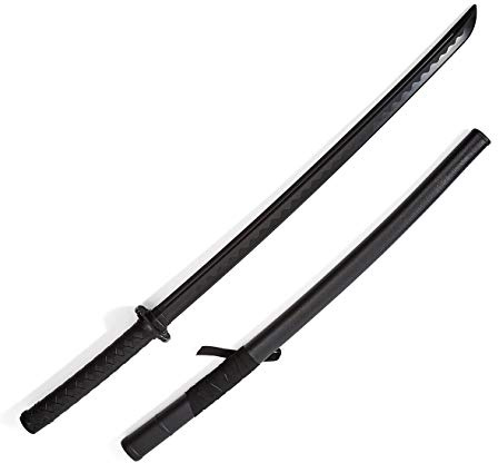 Martial Arts Black Polypropylene Bokken W/Blood Groove With Scabbard