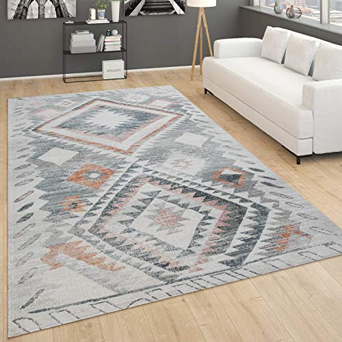 Paco Home Outdoor Teppich Vintage Balkon Terasse, Küchenteppich Flur Läufer versch. Farben u. Größen, Grösse:160x220 cm, Farbe:Grau 2