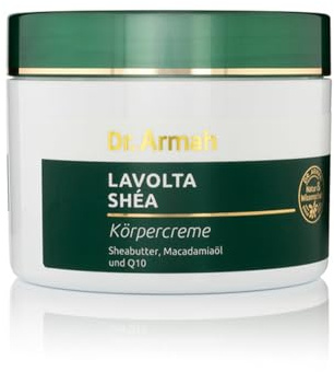 Dr. Armah - Lavolta Shéa - Körpercreme - Körperbutter mit Sheabutter & Macadamiaöl für intensive Feuchtigkeit - Body Butter mit wertvollen Lipiden unterstützt den Erholungsprozess der Haut - 200 ml