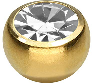 PIERCINGLINE Universelle Titan Klemmkugel | Kristall | Piercing BCR Ring Ersatz | Farb & Größenauswahl