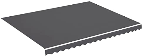 vidaXL Markisenbespannung Wasserabweisend Markisestoff Markisentuch Ersatzstoff mit Volant Markisevolant für Markise Anthrazit 4,5x3,5m