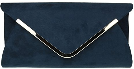 Girly Handbags Womens Envelope Faux Suede Clutch Bag